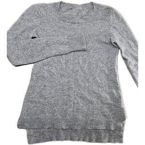 Women's XS Light Gray Crew Neck Cashmere Sweater Long Sleeve Pullover